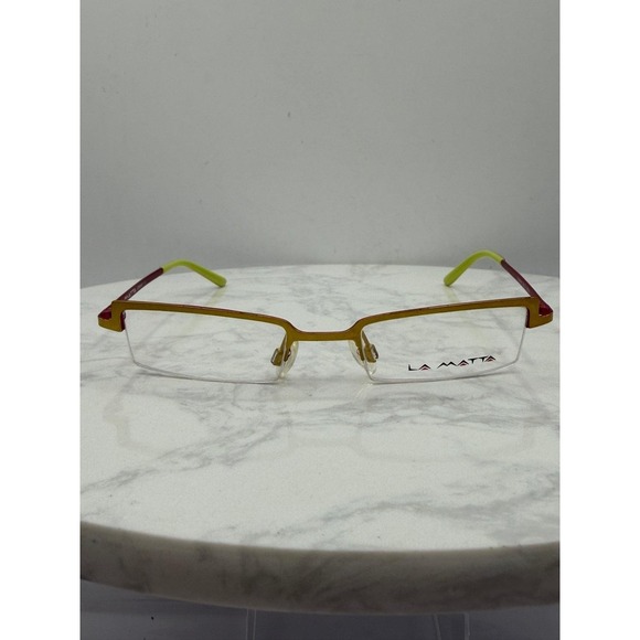 LA MATTA Accessories - LA MATTA RUNWAY Eyeglass Frames 50-20 Half Rim Gold Red Green Germany